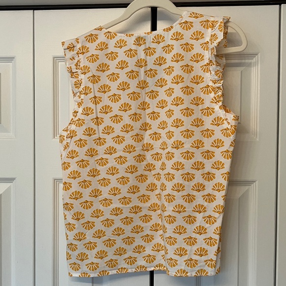 J. Crew Yellow Shell Print Blouse - Picture 3 of 8